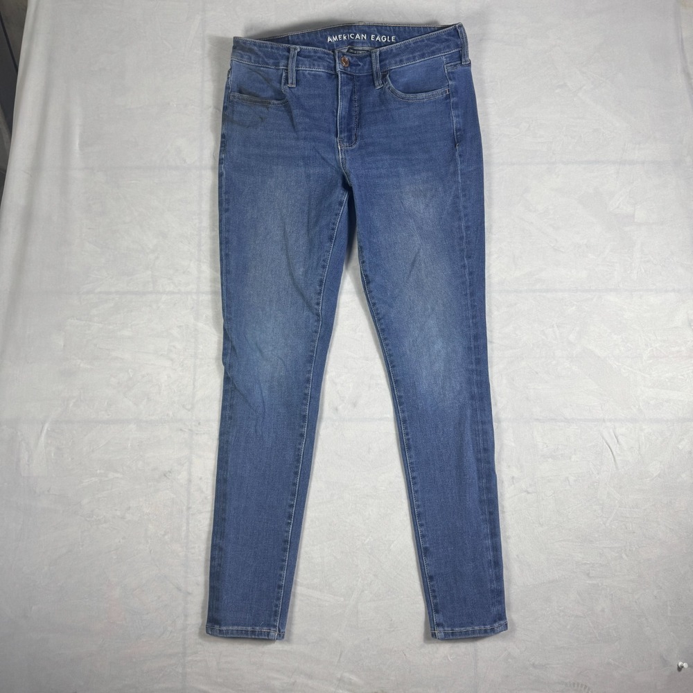 American Eagle Womens Skinny Jeans Blue Dream Stretch Denim Everyday 6 Regular